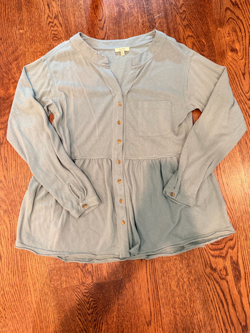 Teal Button-Up Blouse